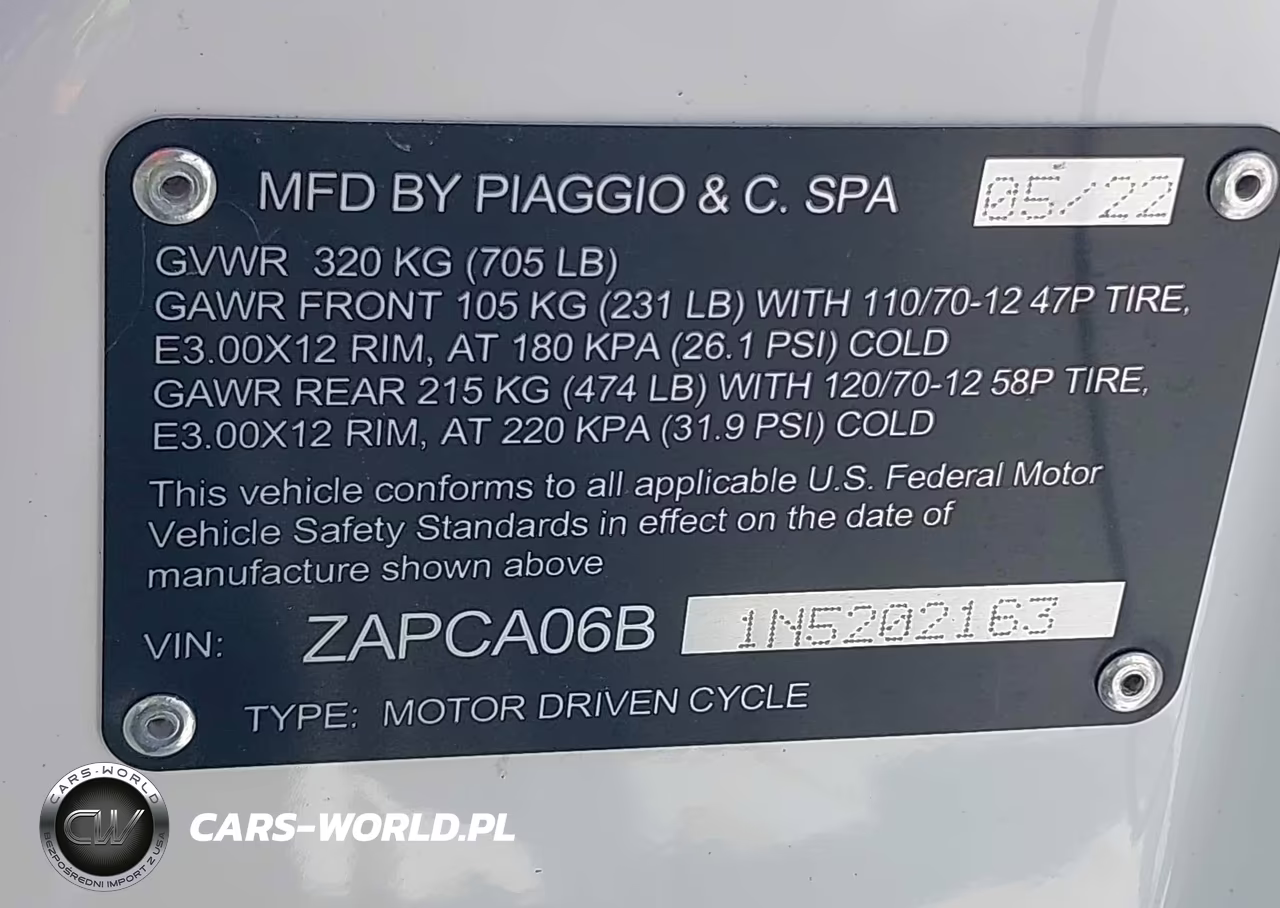2022 Vespa Primavera-Sprint 50 VIN:ZAPCA06B1N5202163 - 10