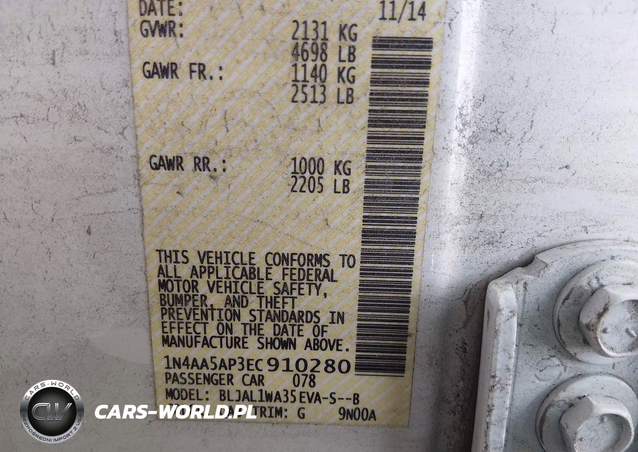2014 Nissan Maxima 3.5 Sv VIN:1N4AA5AP3EC910280 - 9
