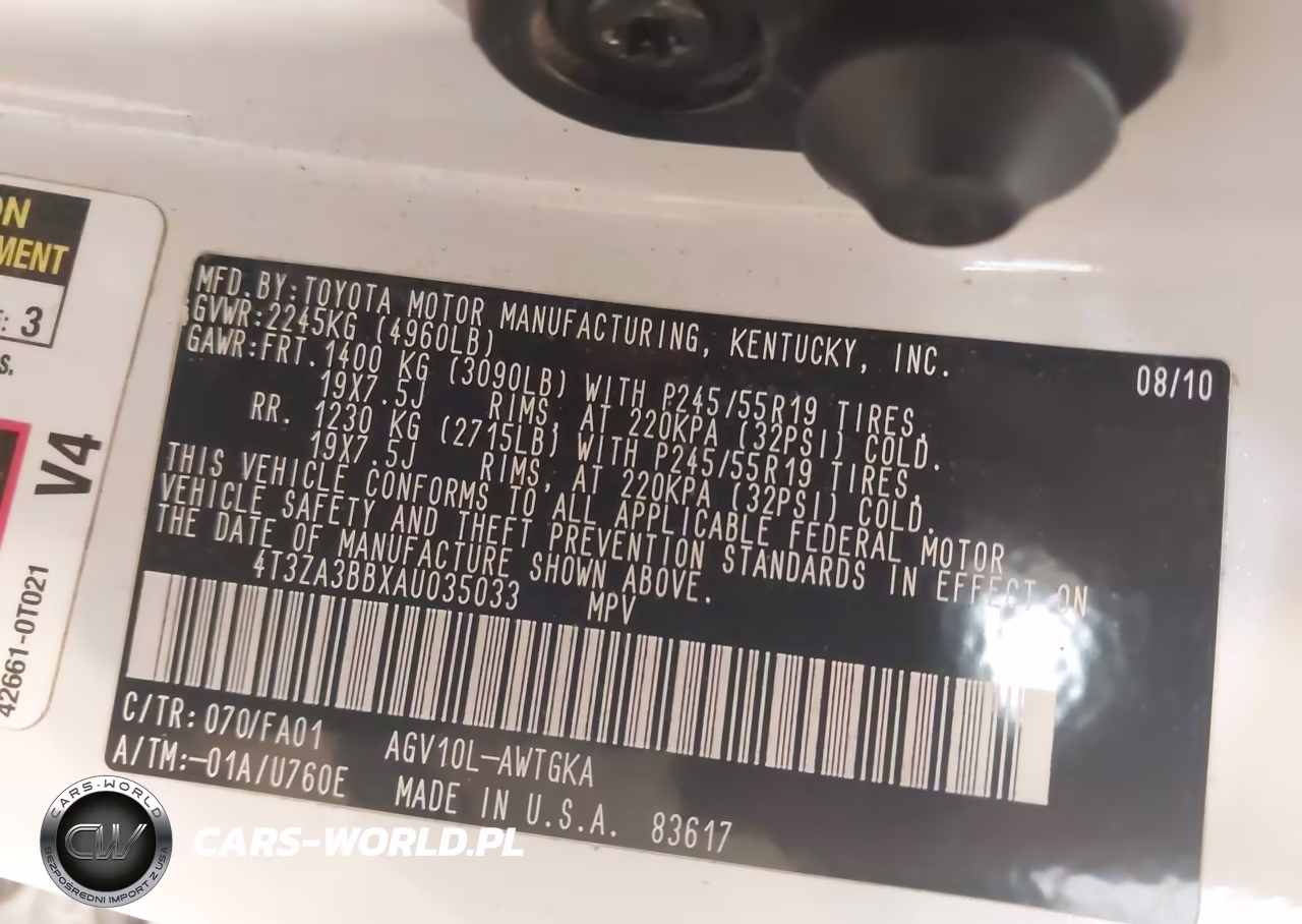 2010 Toyota Venza VIN:4T3ZA3BBXAU035033 - 9