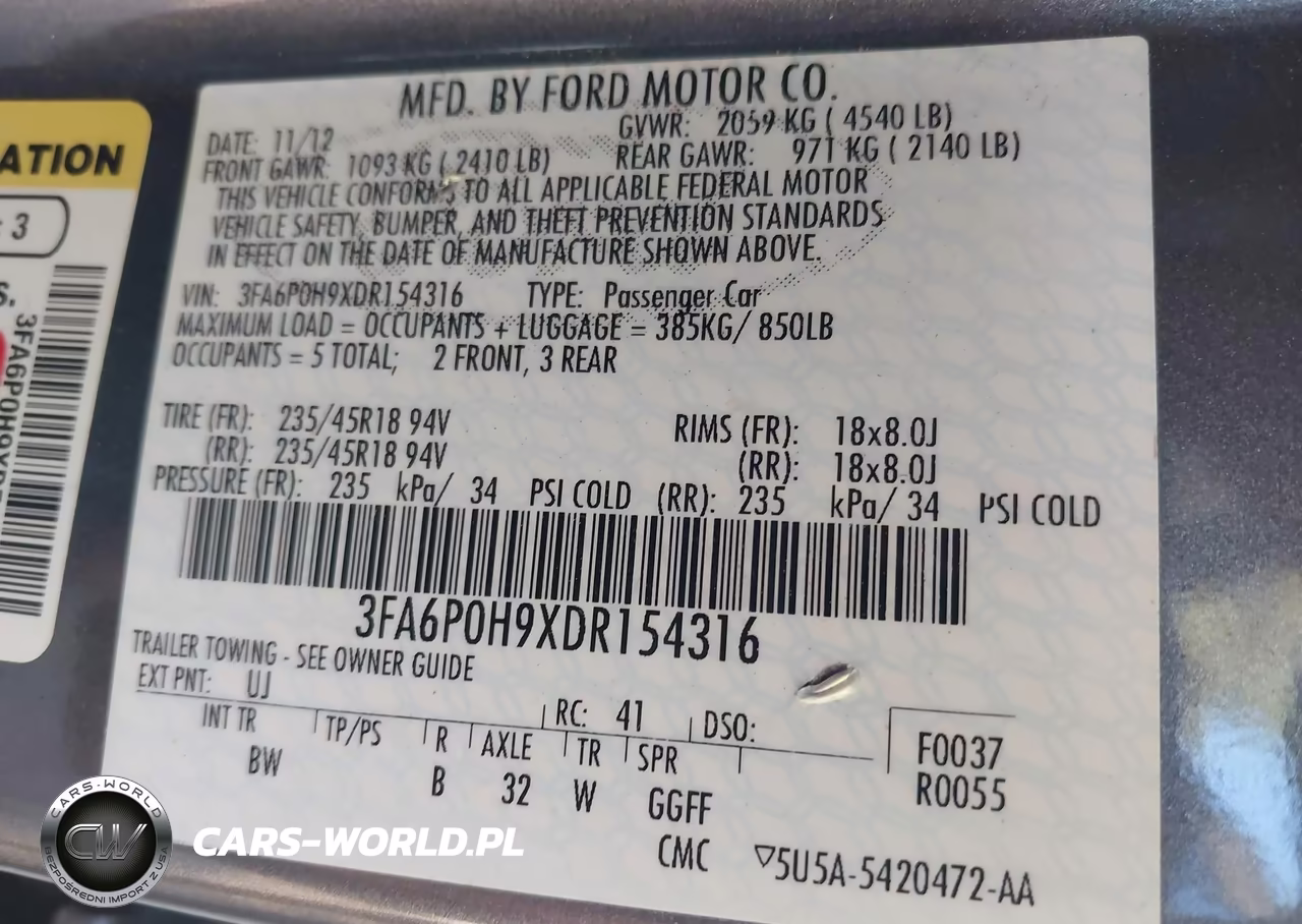 2013 Ford Fusion Se VIN:3FA6P0H9XDR154316 - 9