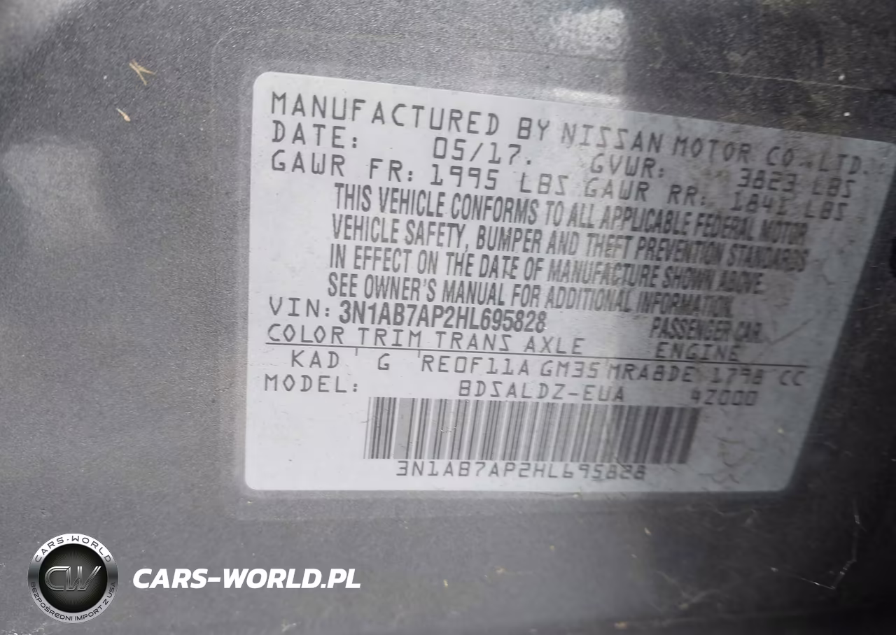 2017 Nissan Sentra Sv VIN:3N1AB7AP2HL695828 - 9