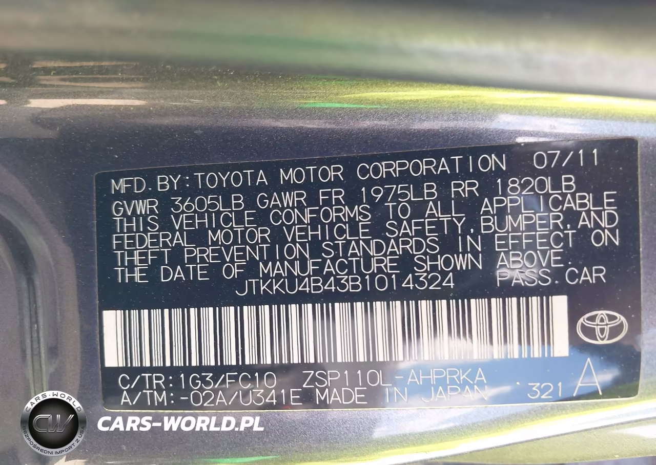 2011 Scion Xd VIN:JTKKU4B43B1014324 - 9