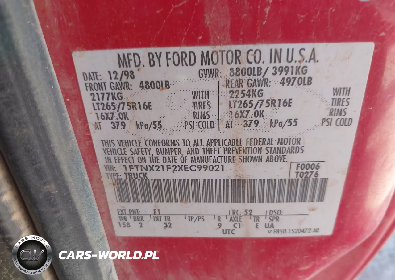 1999 Ford F-250 Lariat-Xl-Xlt VIN:1FTNX21F2XEC99021 - 9