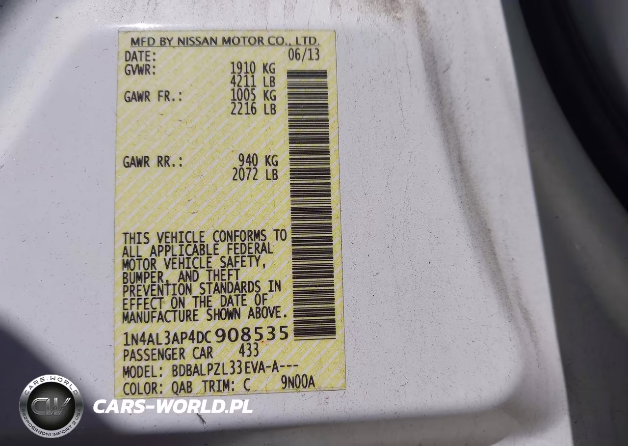 2013 Nissan Altima 2.5 VIN:1N4AL3AP4DC908535 - 9