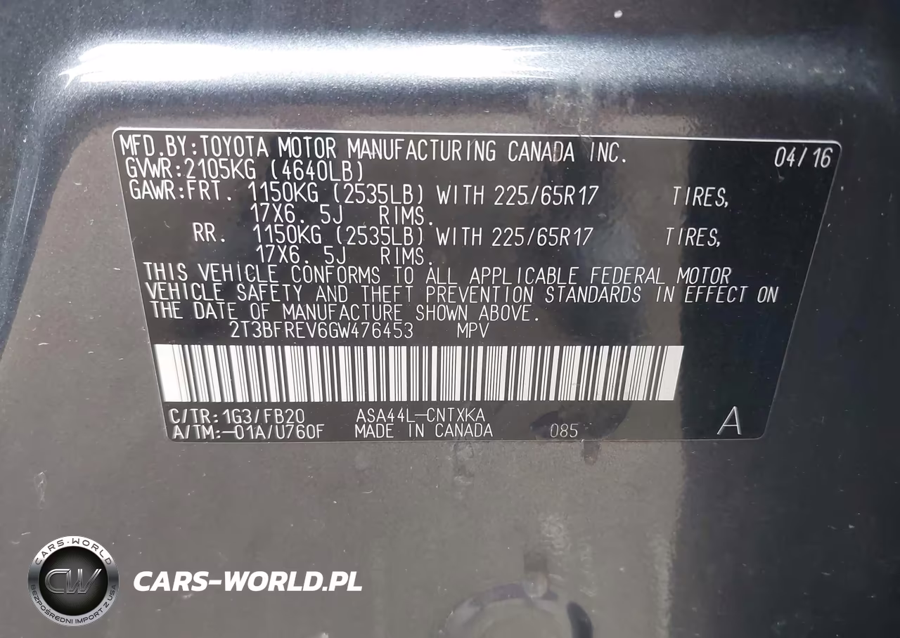 2016 Toyota Rav4 Le VIN:2T3BFREV6GW476453 - 8