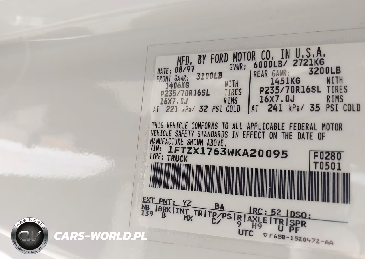 1998 Ford F-150 Lariat-Standard-Xl-Xlt VIN:1FTZX1763WKA20095 - 9