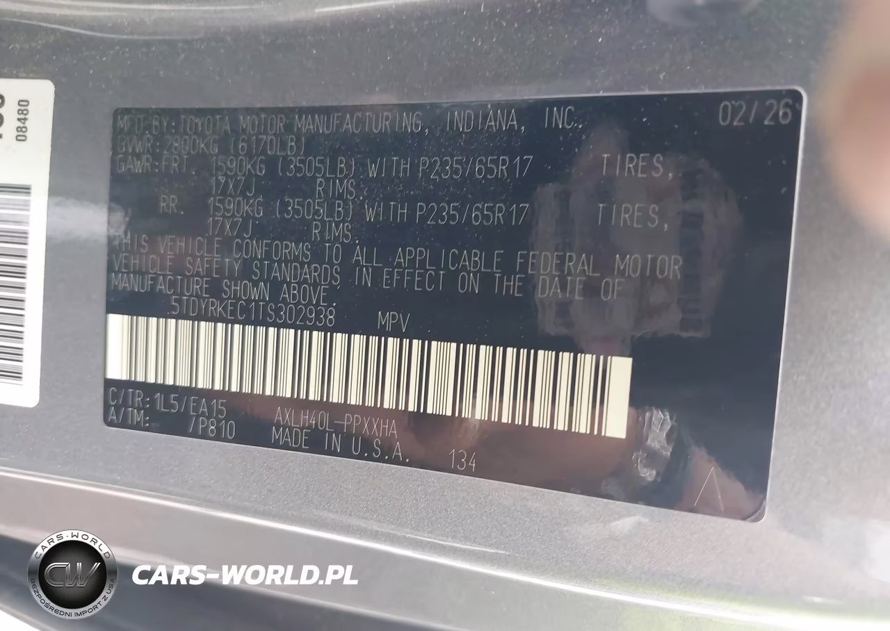 2026 Toyota Sienna Xle VIN:5TDYRKEC1TS302938 - 9