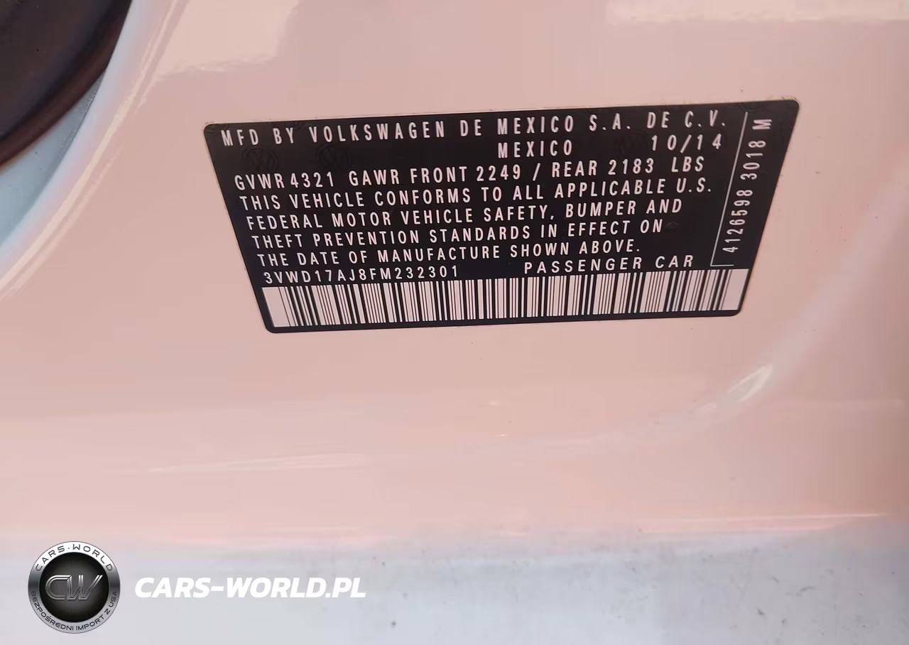 2015 Volkswagen Jetta Se VIN:3VWD17AJ8FM232301 - 9