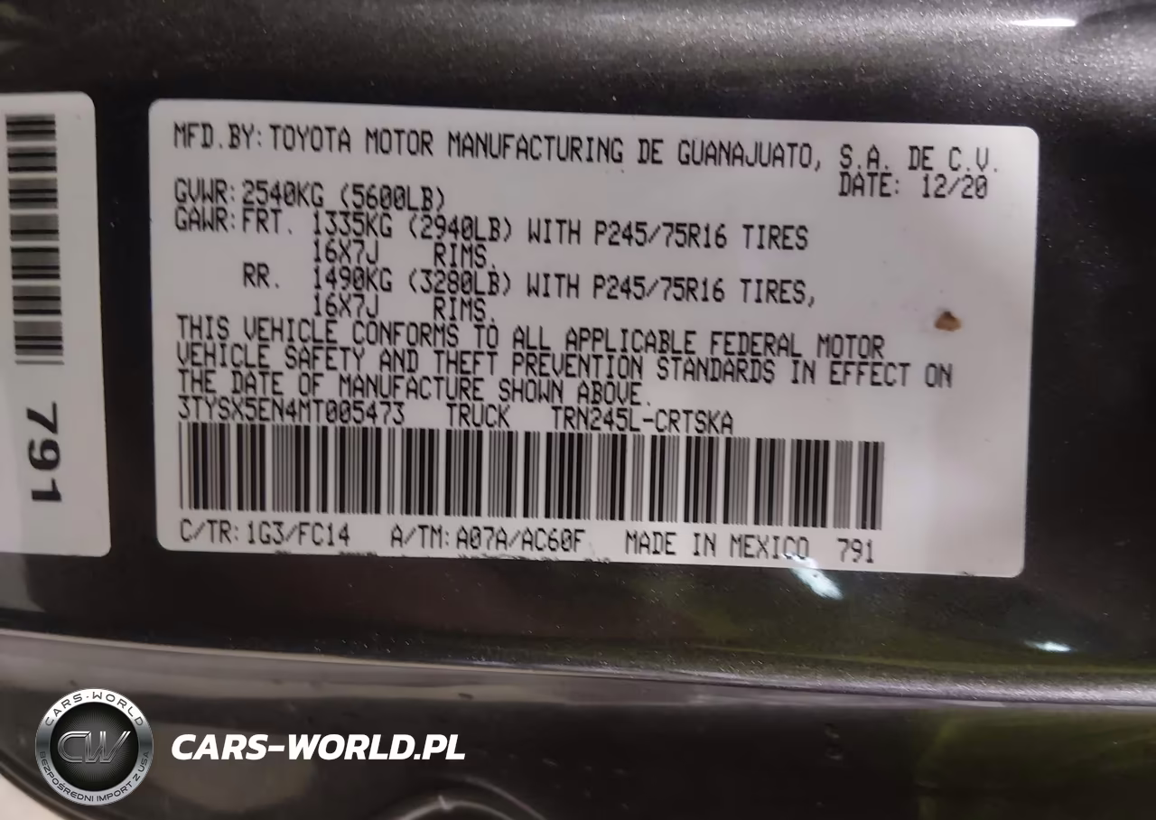 2021 Toyota Tacoma Sr5 VIN:3TYSX5EN4MT005473 - 5