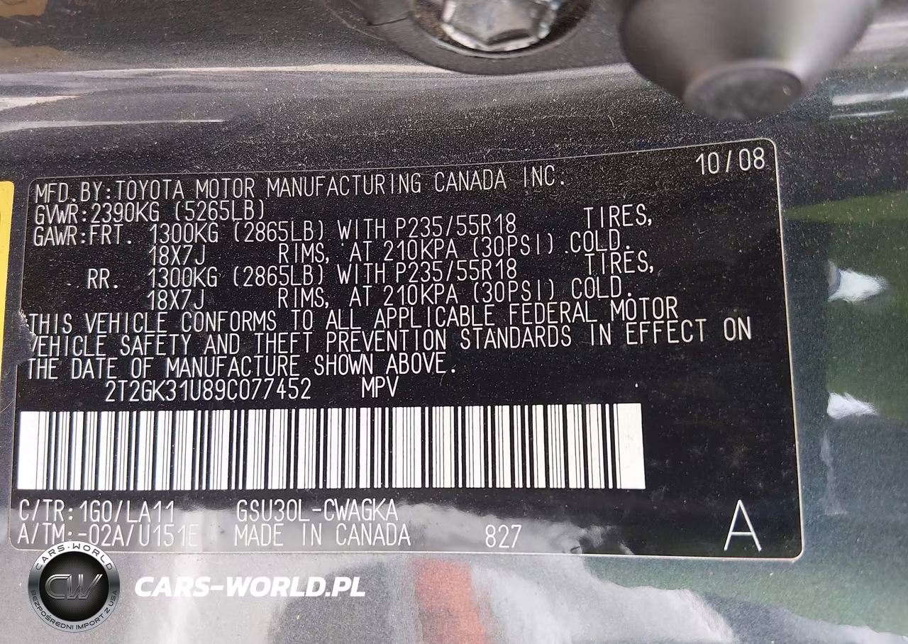 2009 Lexus Rx 350 VIN:2T2GK31U89C077452 - 9