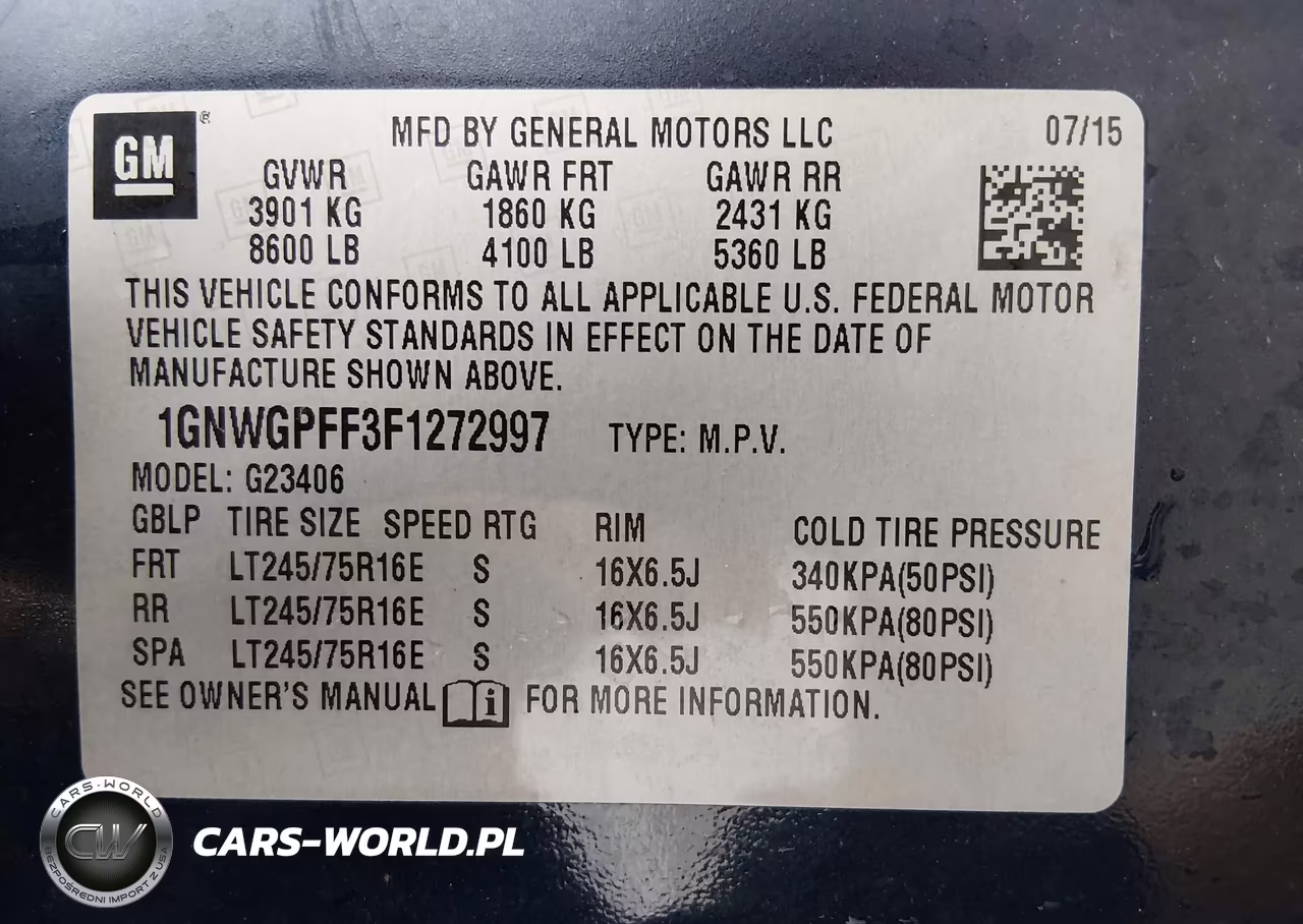 2015 Chevrolet Express 2500 Ls VIN:1GNWGPFF3F1272997 - 9