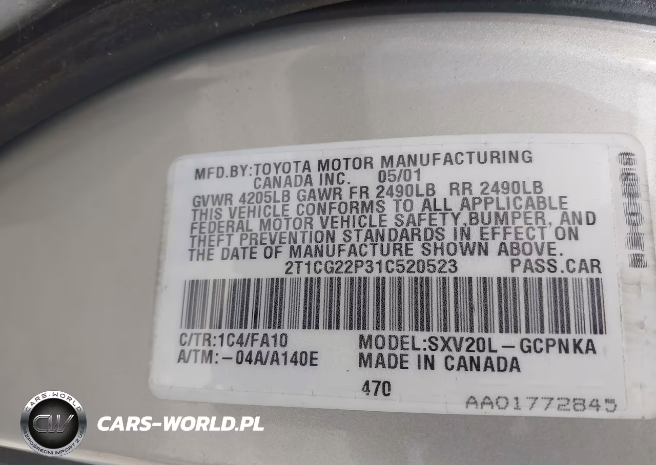 2001 Toyota Camry Solara Se VIN:2T1CG22P31C520523 - 9