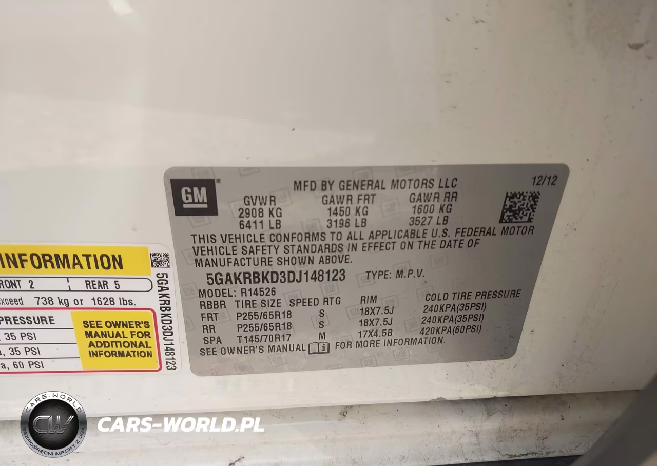 2013 Buick Enclave Convenience VIN:5GAKRBKD3DJ148123 - 9