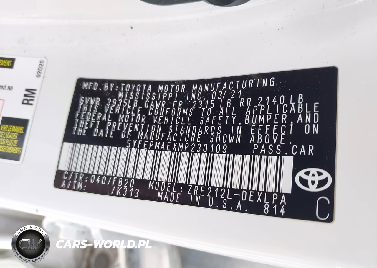 2021 Toyota Corolla Le VIN:5YFEPMAEXMP230109 - 9