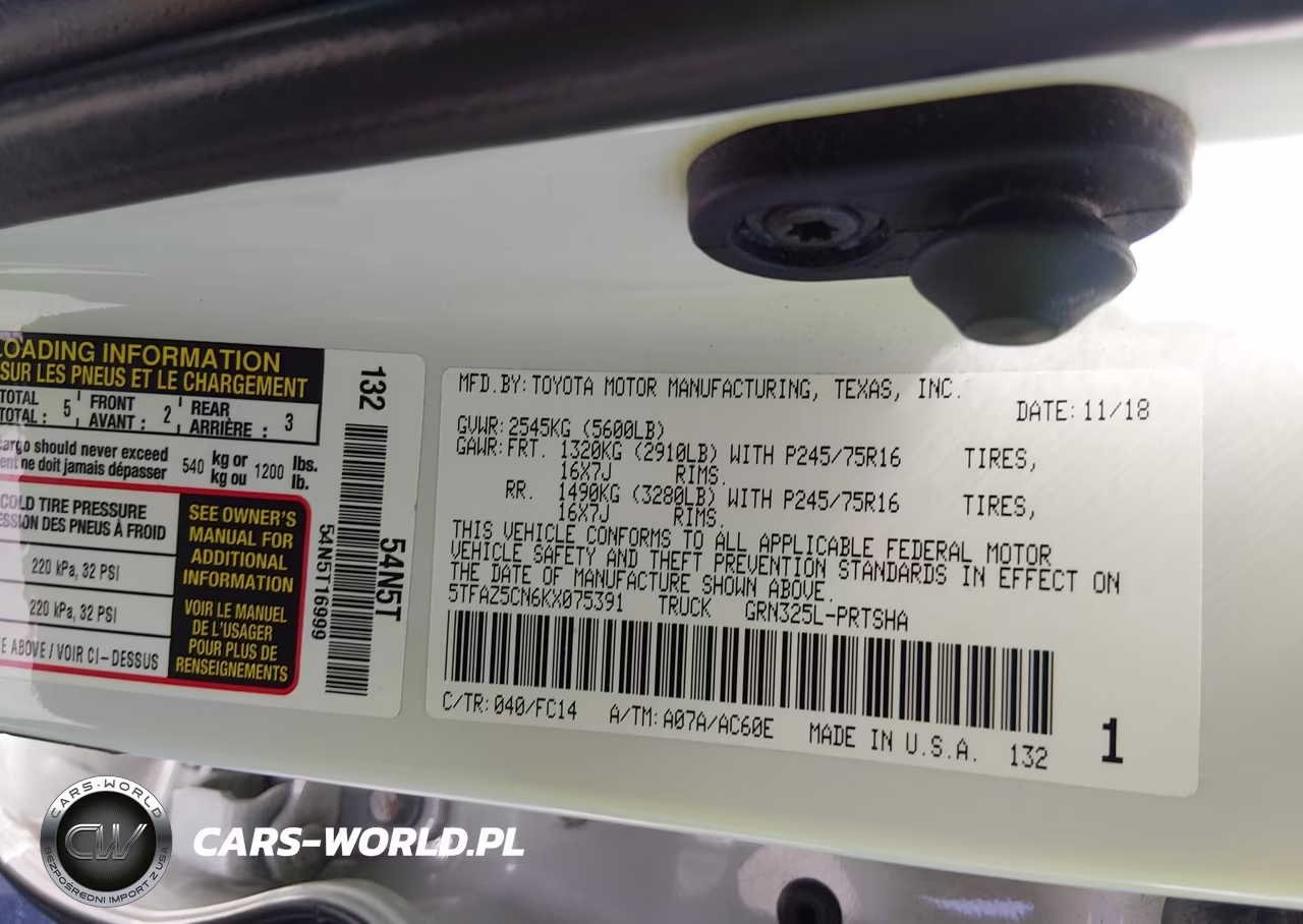 2019 Toyota Tacoma Sr5 V6 VIN:5TFAZ5CN6KX075391 - 9