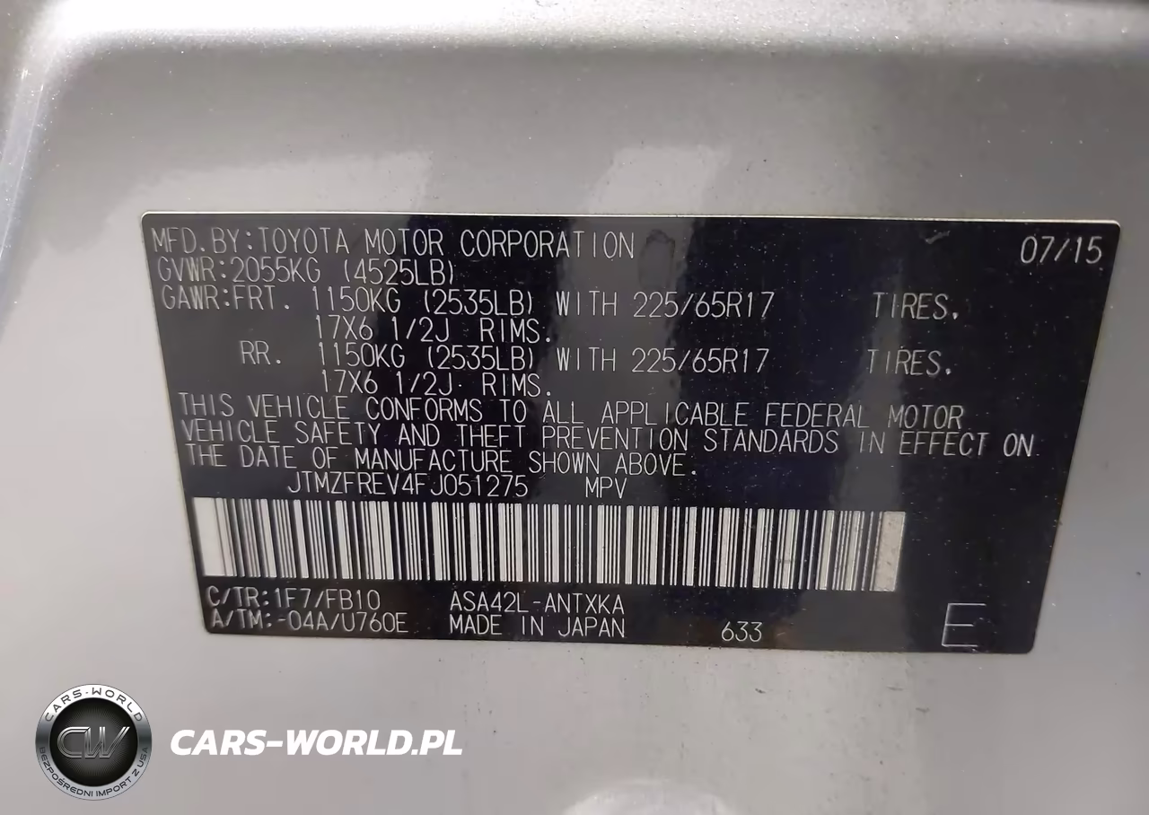2015 Toyota Rav4 Le VIN:JTMZFREV4FJ051275 - 9