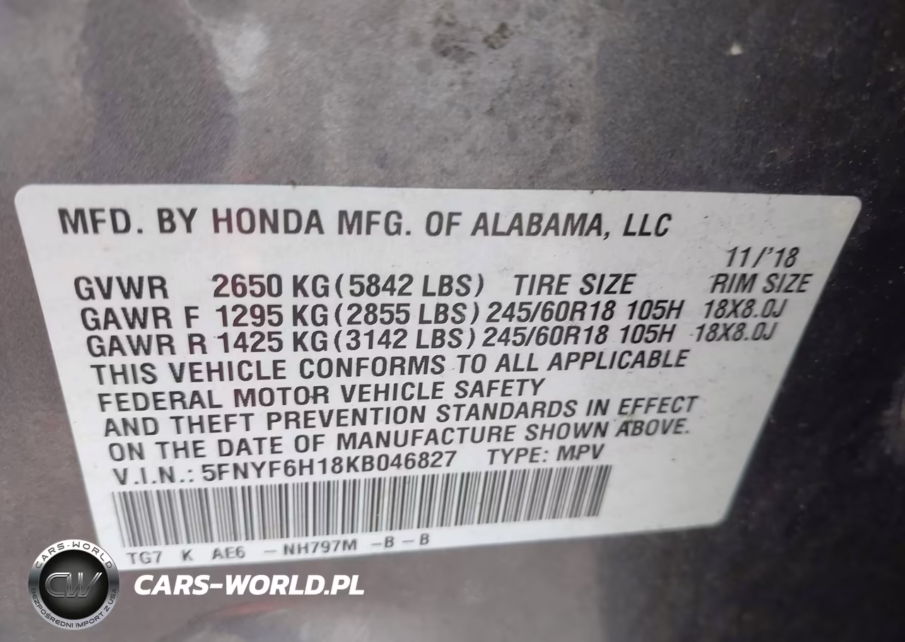 2019 Honda Pilot Lx VIN:5FNYF6H18KB046827 - 9