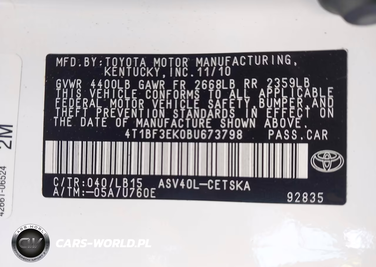 2011 Toyota Camry Se VIN:4T1BF3EK0BU673798 - 9