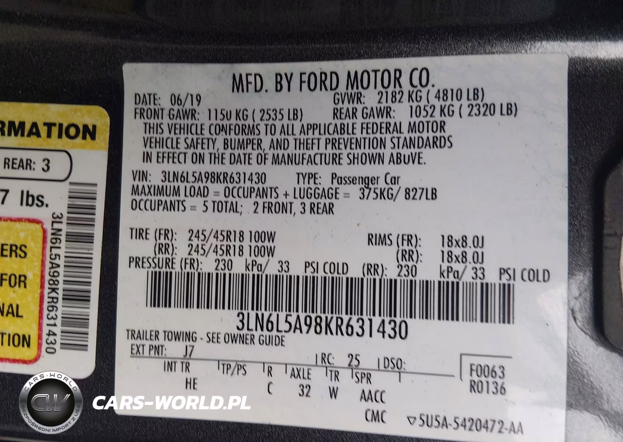 2019 Lincoln Mkz Standard VIN:3LN6L5A98KR631430 - 9