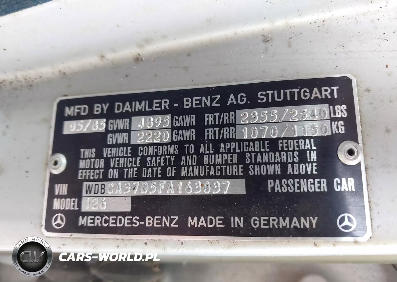 1985 Mercedes-Benz 500 Sel VIN:WDBCA37D5FA163037 - 9