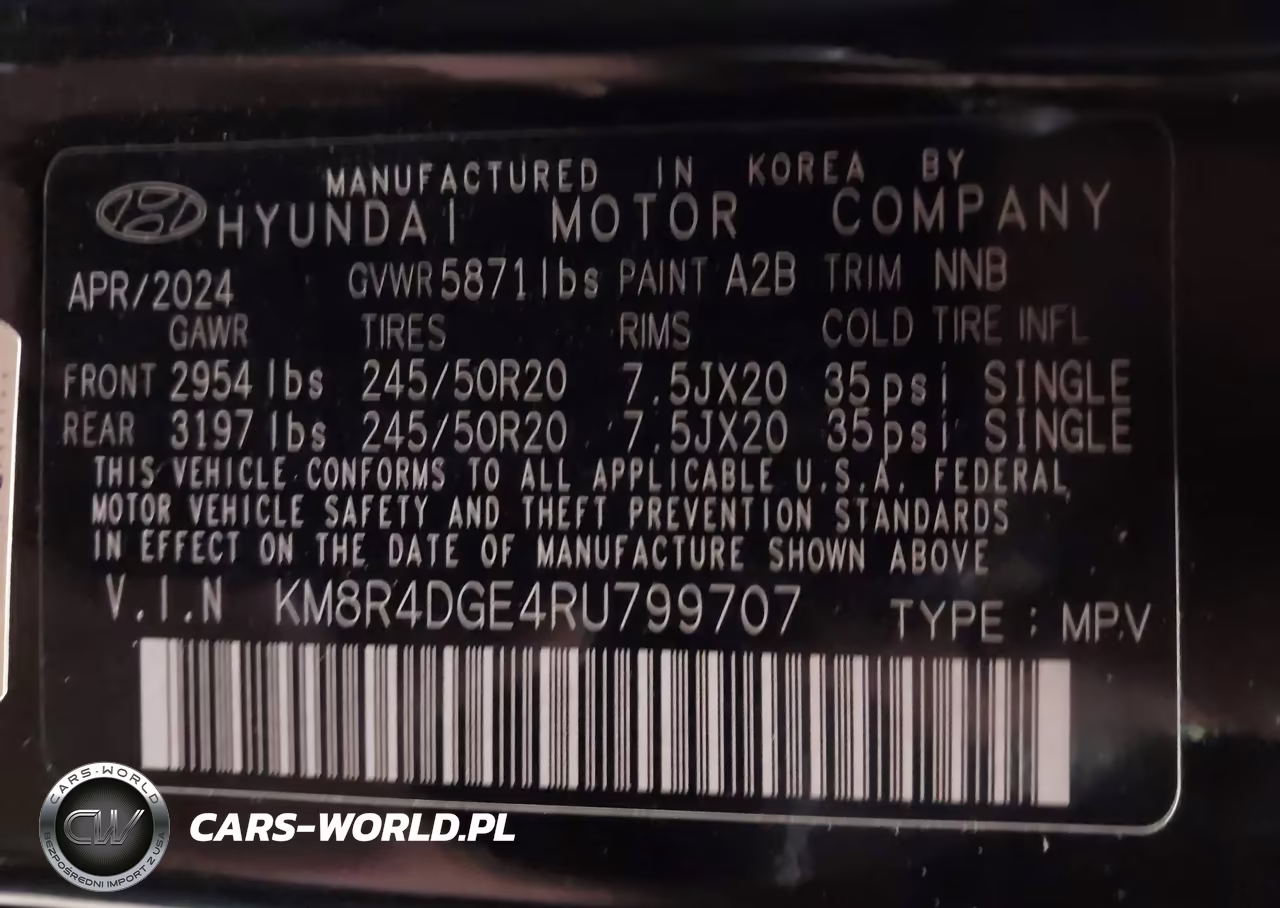 2024 Hyundai Palisade Sel VIN:KM8R4DGE4RU799707 - 9