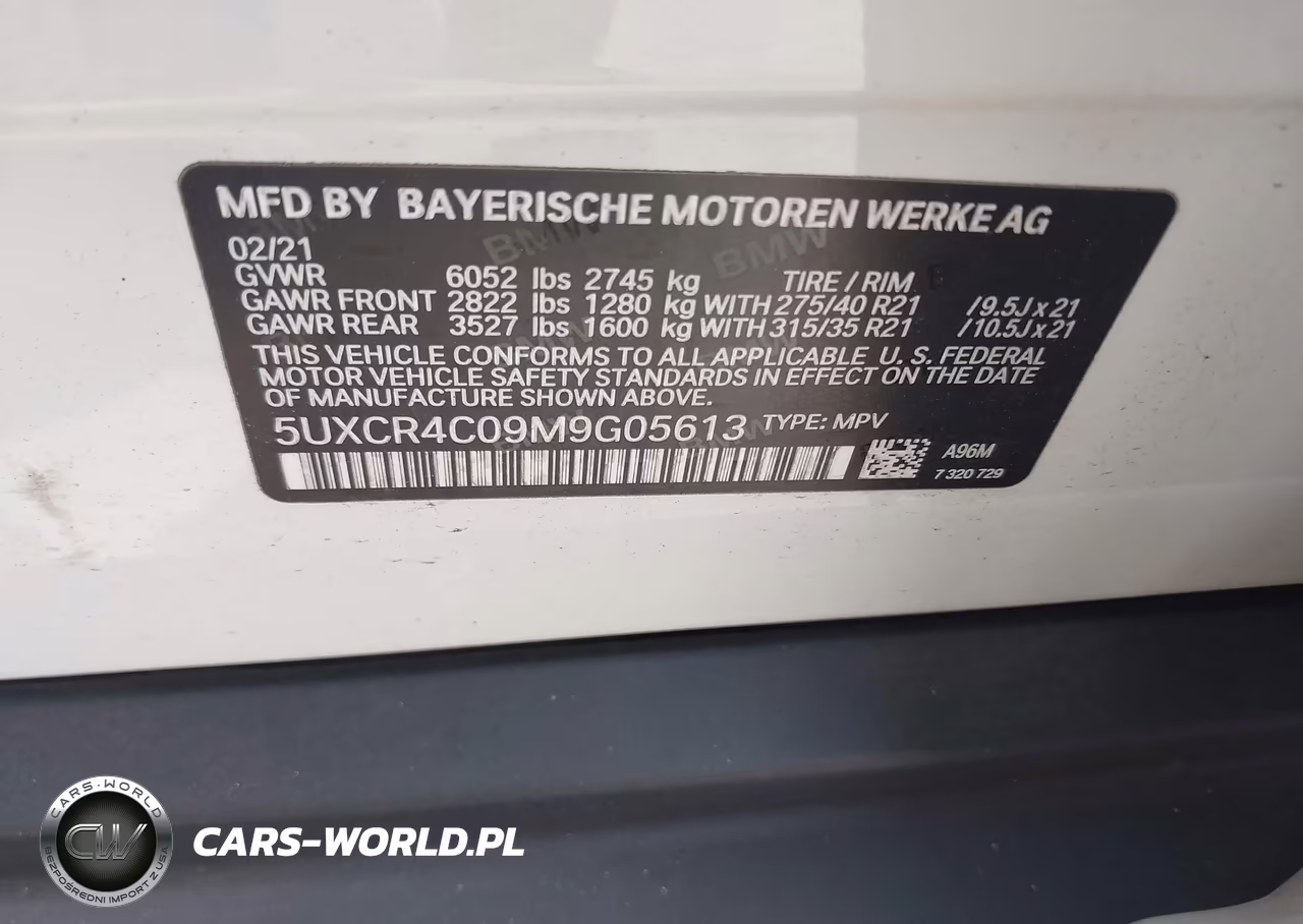 2021 BMW X5 Sdrive40I VIN:5UXCR4C09M9G05613 - 9