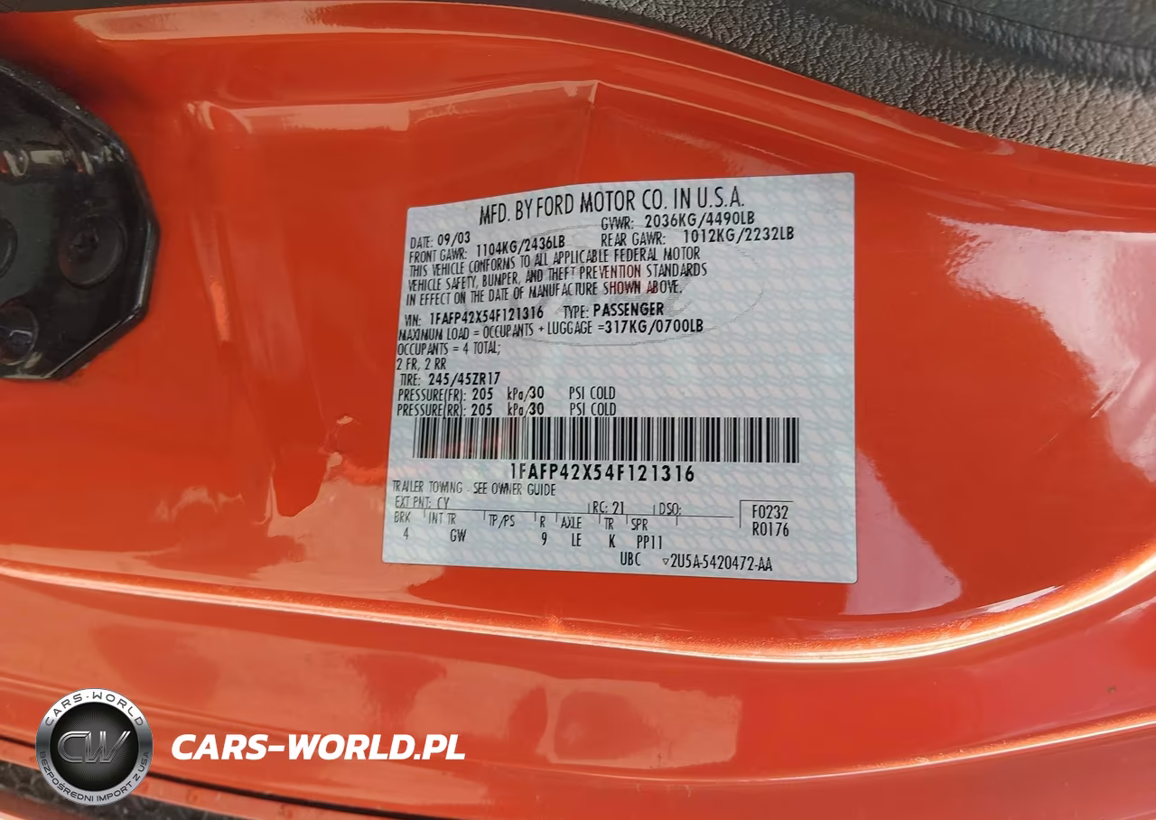 2004 Ford Mustang Gt VIN:1FAFP42X54F121316 - 9