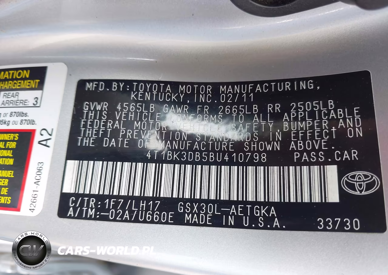 2011 Toyota Avalon VIN:4T1BK3DB5BU410798 - 9