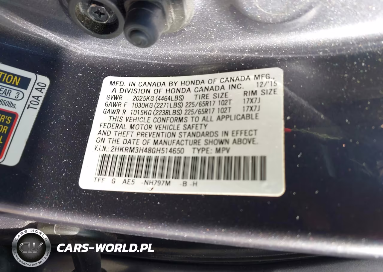 2016 Honda Cr-V Se VIN:2HKRM3H48GH514650 - 9