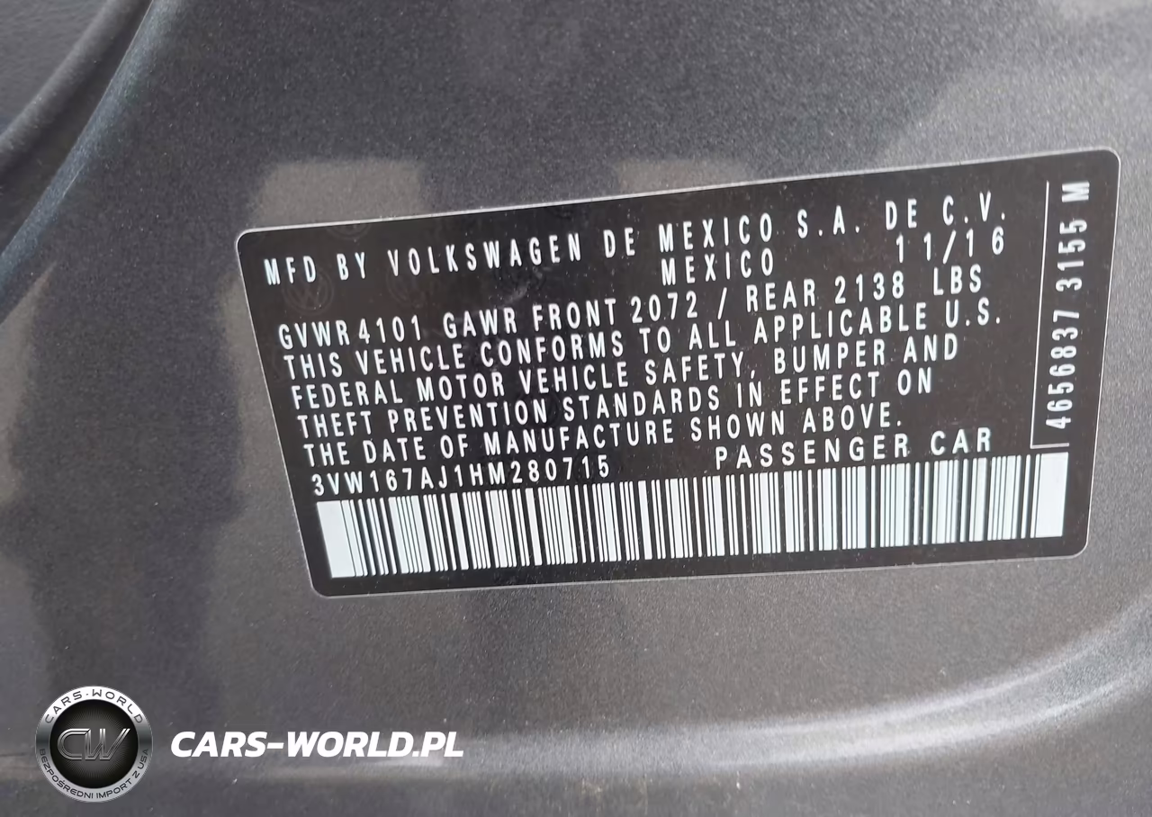 2017 Volkswagen Jetta 1.4T S VIN:3VW167AJ1HM280715 - 9