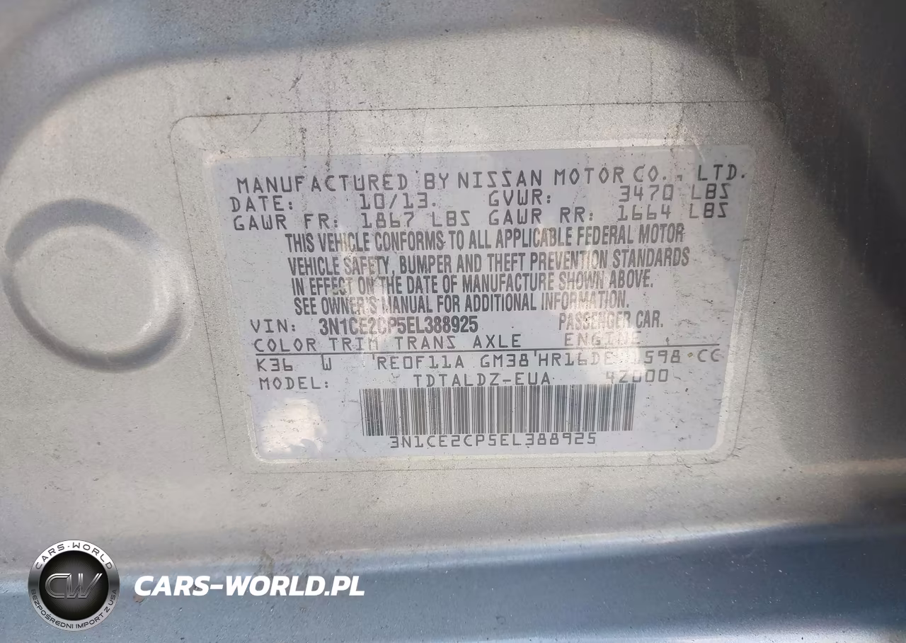 2014 Nissan Versa Note Sv VIN:3N1CE2CP5EL388925 - 9