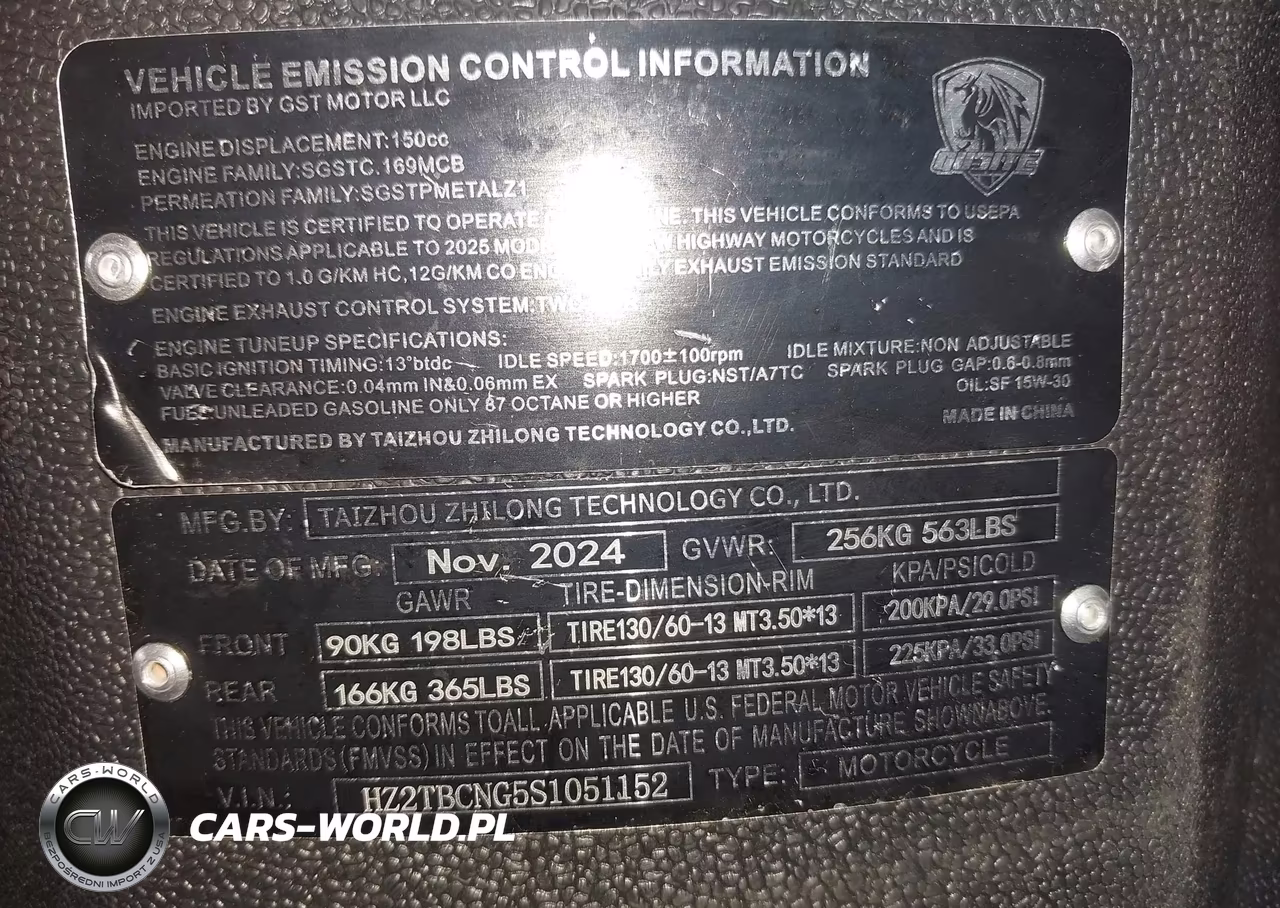 2025 Tztc Scooter VIN:HZ2TBCNG5S1051152 - 10