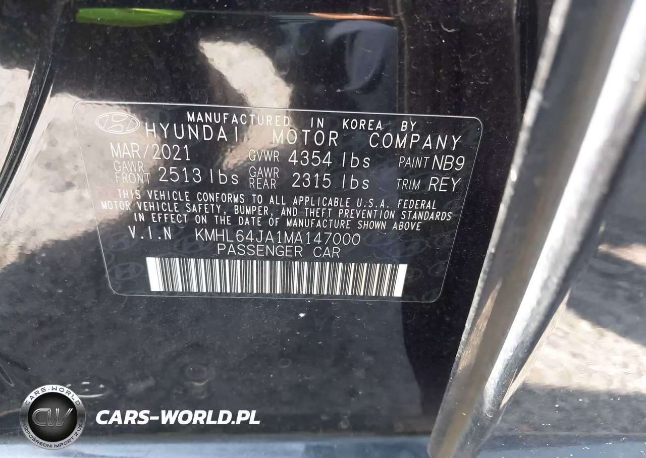2021 Hyundai Sonata Sel VIN:KMHL64JA1MA147000 - 9
