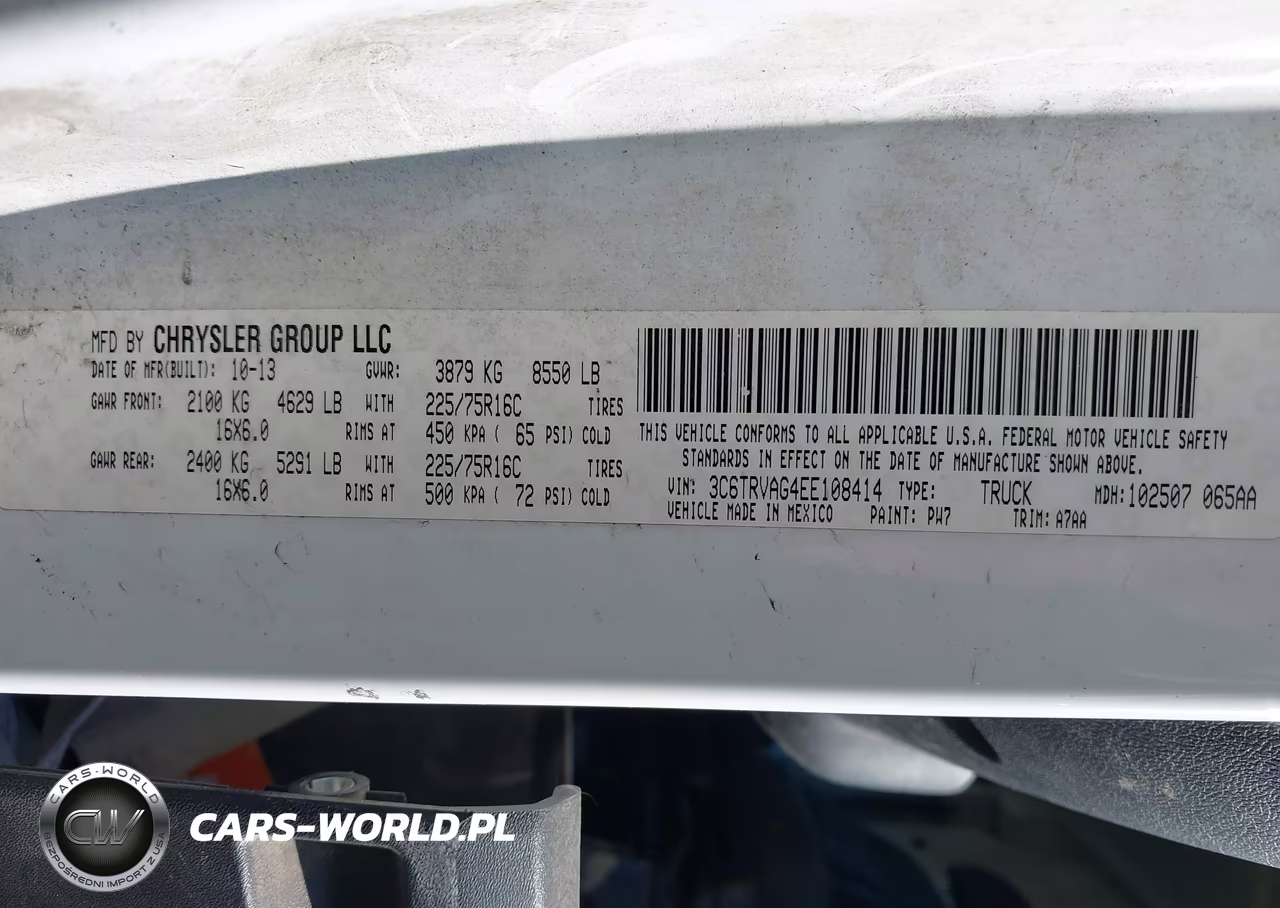 2014 Ram Promaster 1500 Low Roof VIN:3C6TRVAG4EE108414 - 9