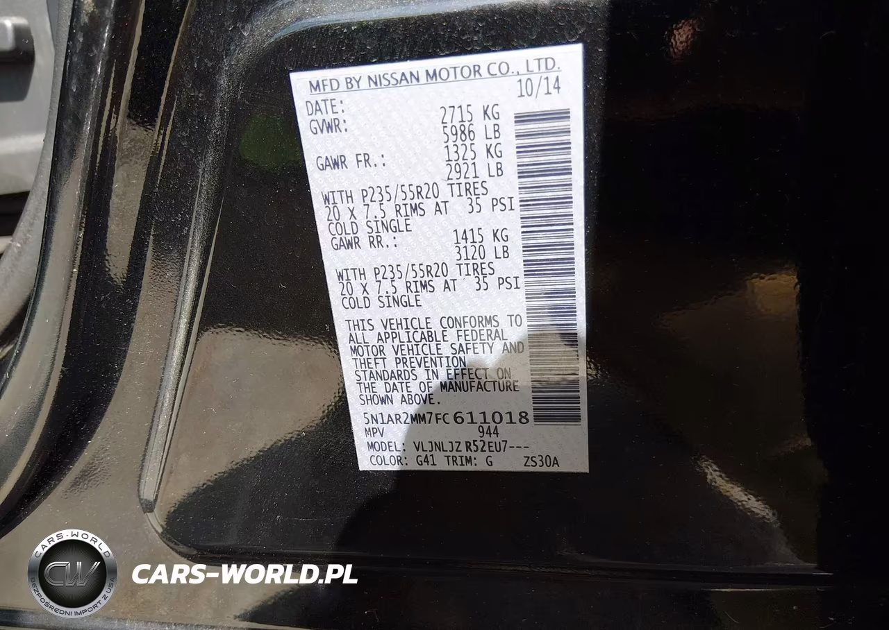 2015 Nissan Pathfinder Platinum VIN:5N1AR2MM7FC611018 - 9