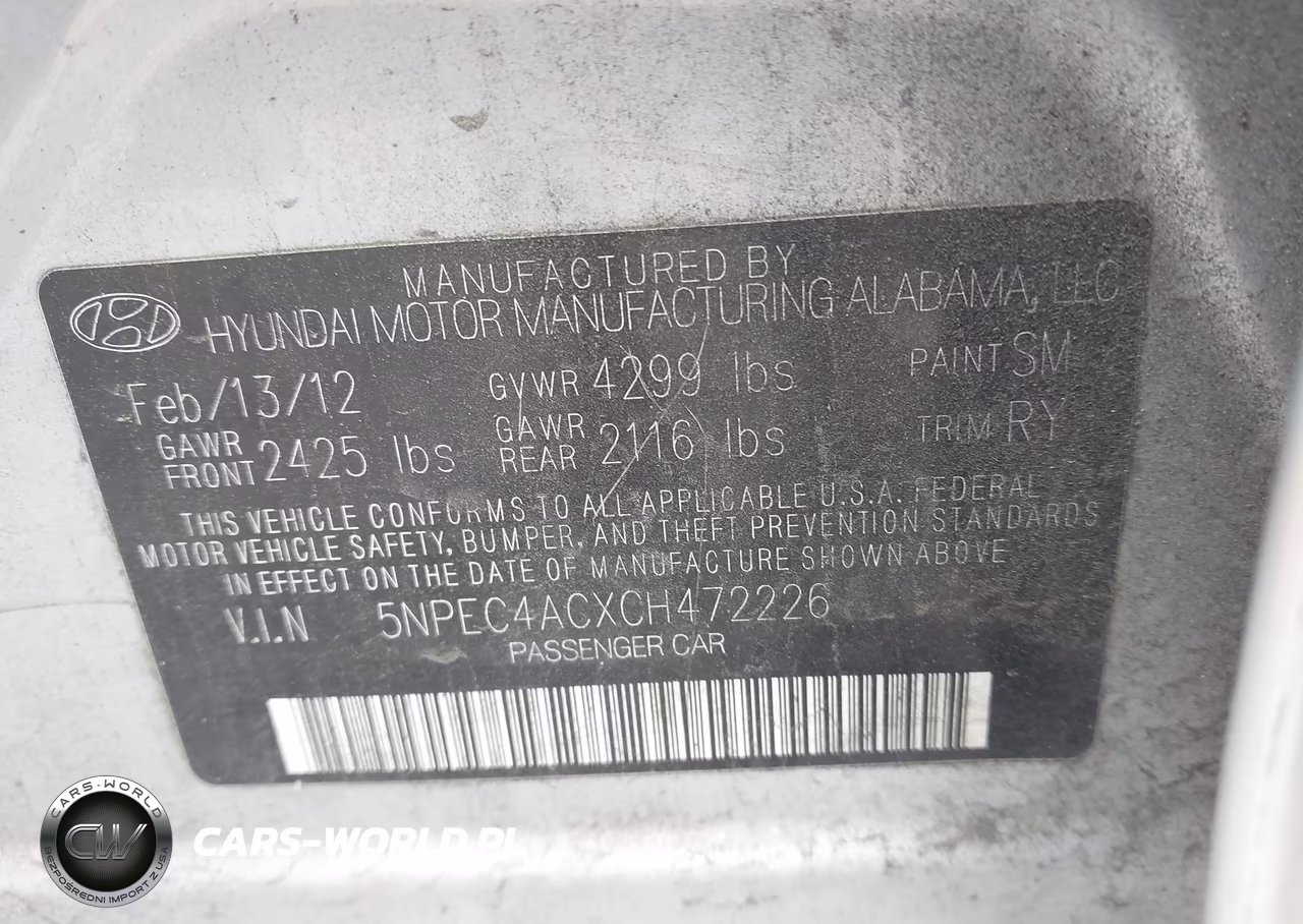 2012 Hyundai Sonata Limited VIN:5NPEC4ACXCH472226 - 9