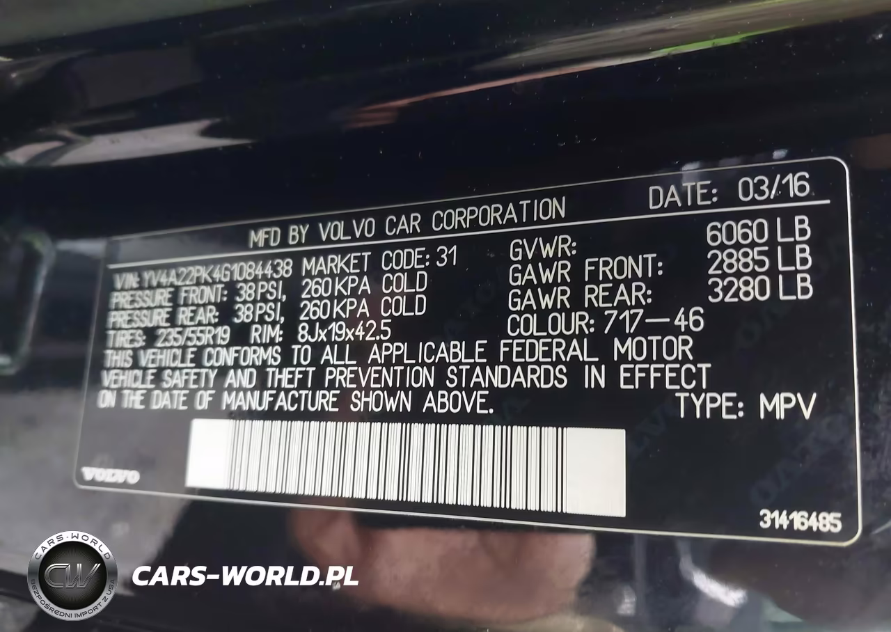 2016 Volvo Xc90 T6 Momentum VIN:YV4A22PK4G1084438 - 8