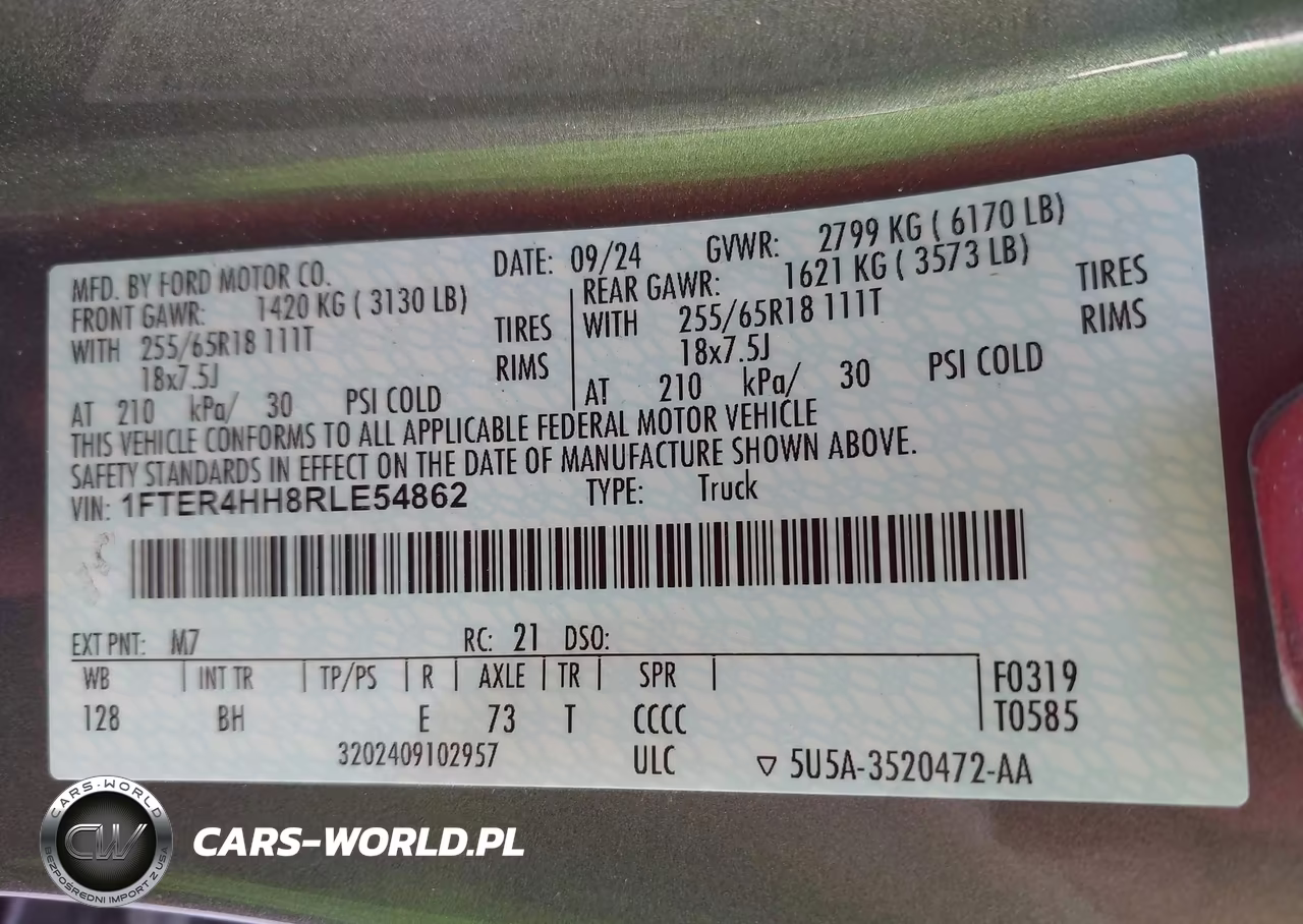 2024 Ford Ranger Xlt VIN:1FTER4HH8RLE54862 - 9