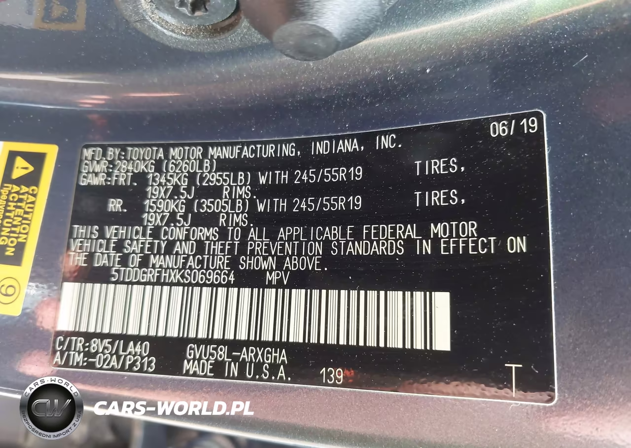 2019 Toyota Highlander Hybrid Limited Platinum VIN:5TDDGRFHXKS069664 - 9