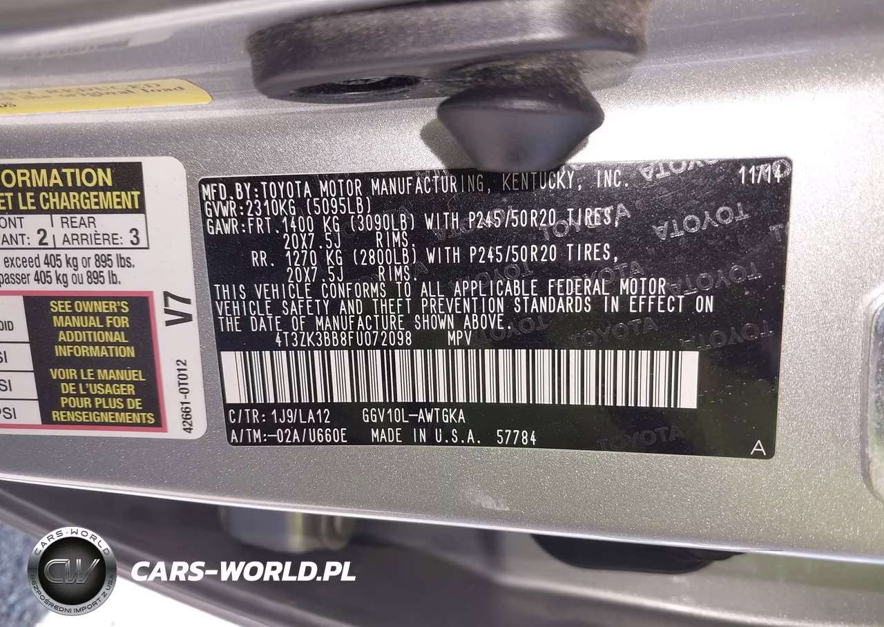 2015 Toyota Venza Xle V6 VIN:4T3ZK3BB8FU072098 - 9
