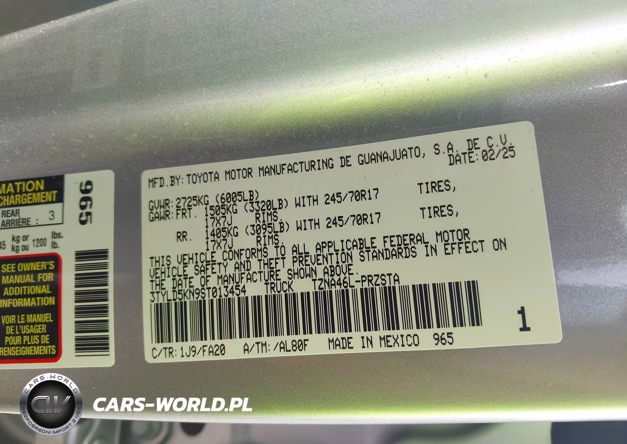 2025 Toyota Tacoma Sr VIN:3TYLD5KN9ST013454 - 9