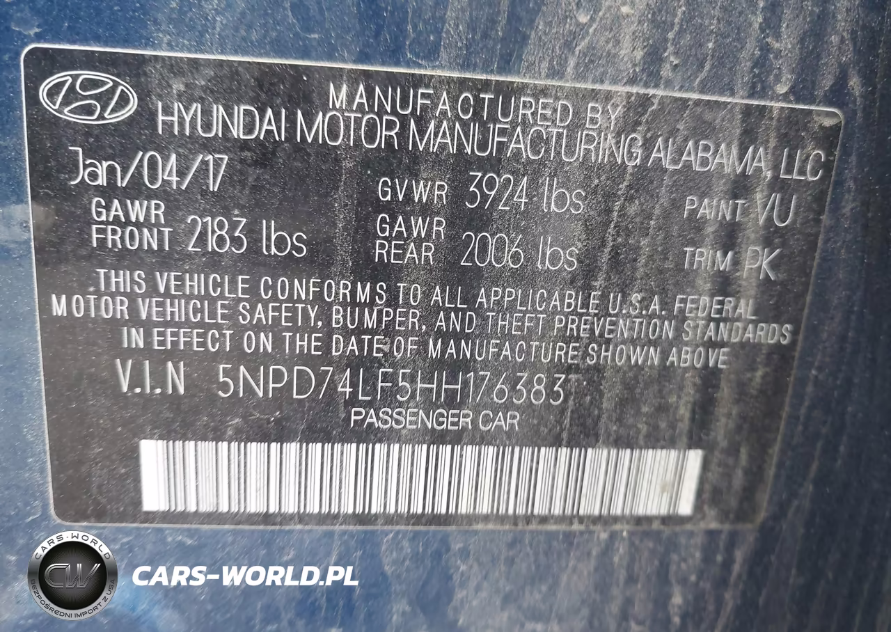 2017 Hyundai Elantra Se VIN:5NPD74LF5HH176383 - 9