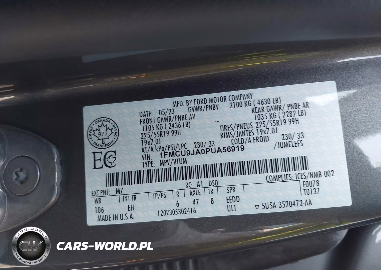 2023 Ford Escape Platinum VIN:1FMCU9JA0PUA56919 - 9