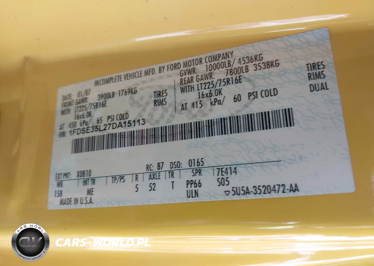 2007 Ford E-350 Cutaway VIN:1FDSE35L27DA15113 - 8