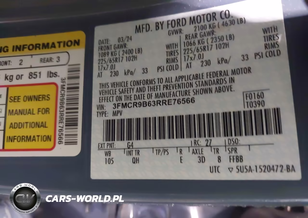 2024 Ford Bronco Sport Big Bend VIN:3FMCR9B63RRE76566 - 9