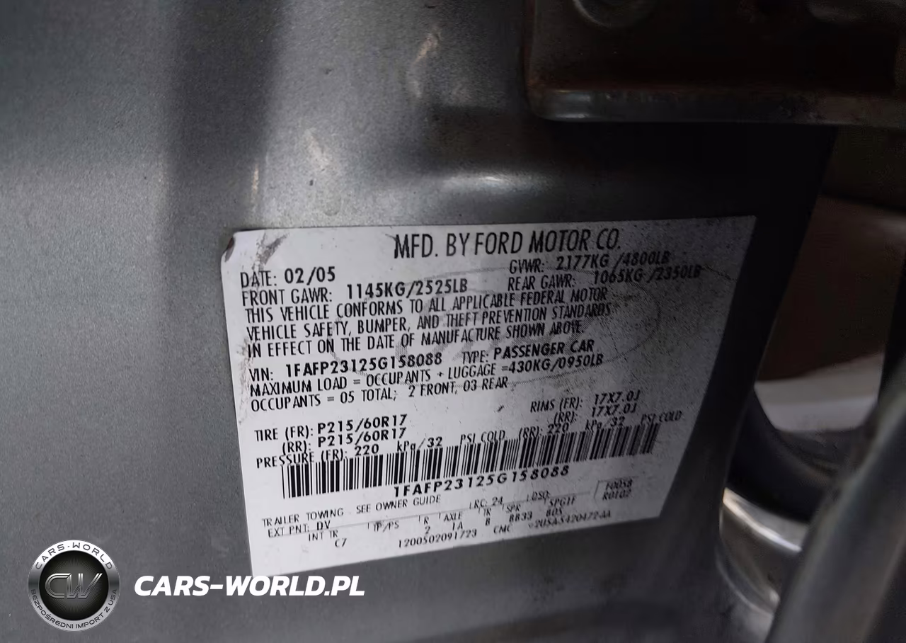 2005 Ford Five Hundred Se VIN:1FAFP23125G158088 - 9