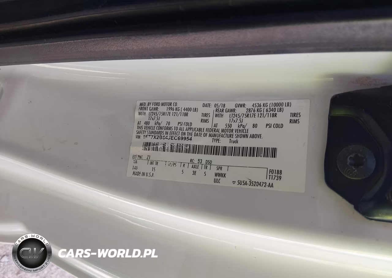 2018 Ford F-250 Xl VIN:1FT7X2B64JEC69954 - 9