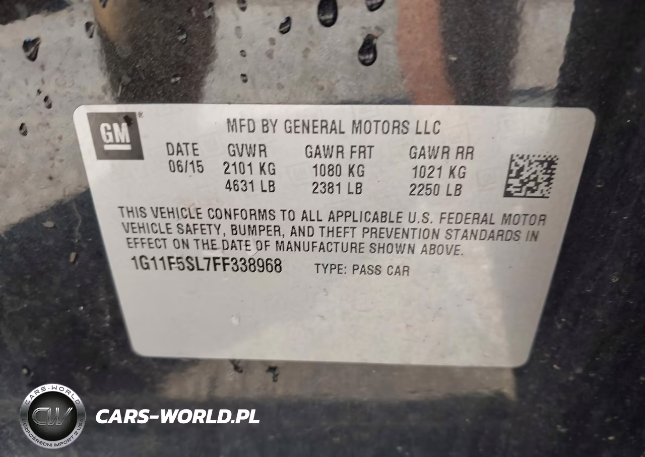 2015 Chevrolet Malibu 1Lz VIN:1G11F5SL7FF338968 - 9