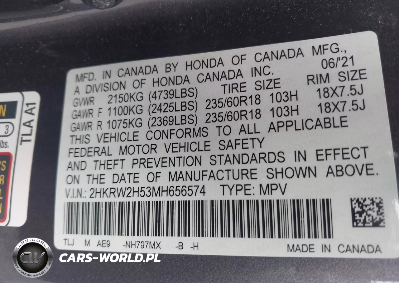 2021 Honda Cr-V Awd Ex VIN:2HKRW2H53MH656574 - 9