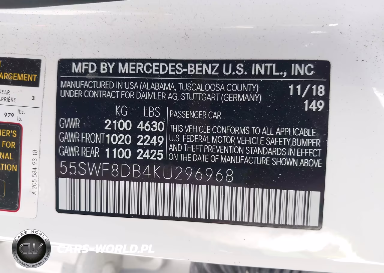 2019 Mercedes-Benz C 300 VIN:55SWF8DB4KU296968 - 9